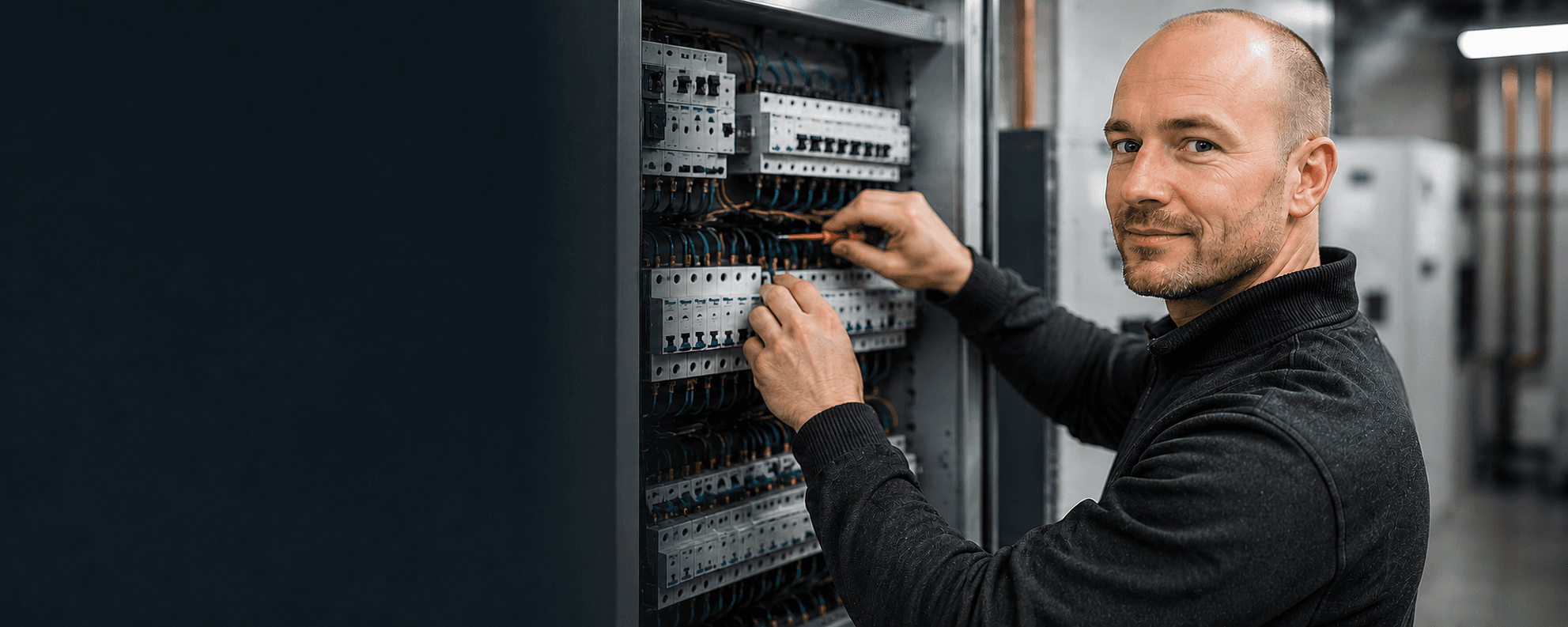 Zelfstandig elektromonteur aan het werk